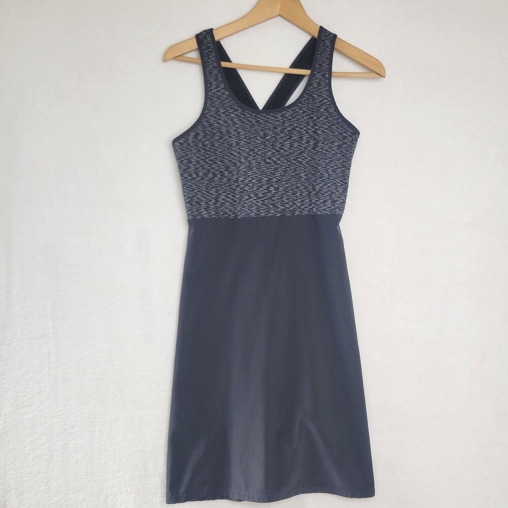 Smartwool Willow Lake Black Tank Dress Wool Blend Criss-cross Back Women's XS